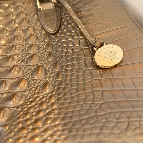 Brahmin Gold Metallic Crocodile Embossed Anywhere Tote - Picture 7 of 16
